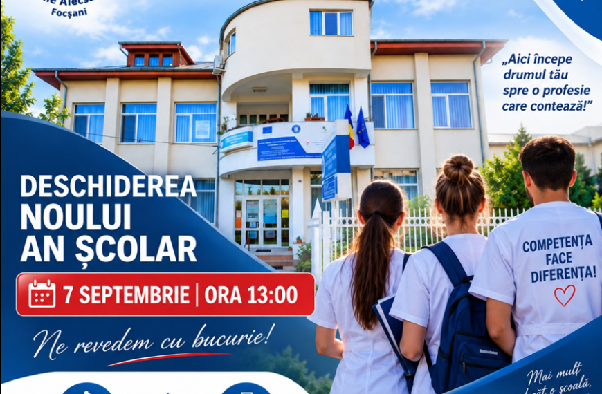 Deschiderea noului an școlar la Școala Postliceală Sanitară „Vasile Alecsandri” Focșani